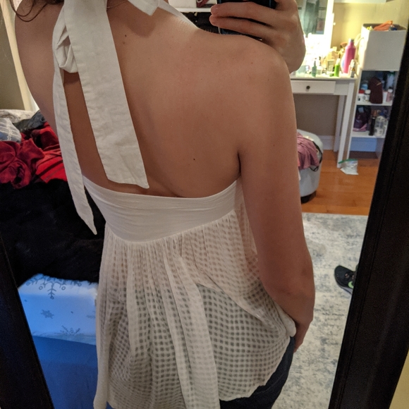 White asymmetrical Free People top - Picture 2 of 6